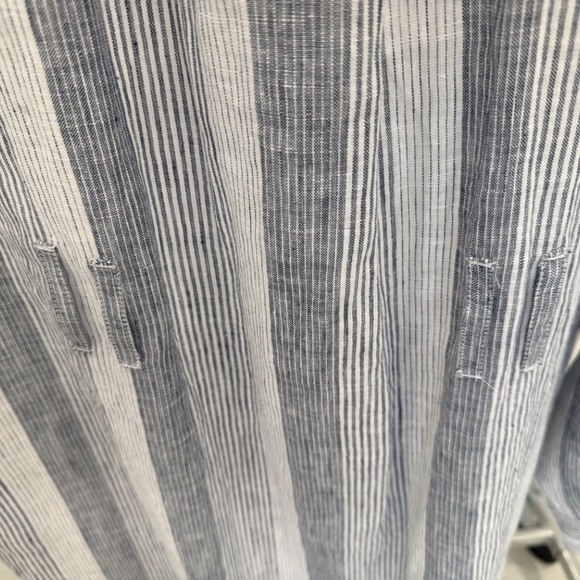 Talbots Haven Well Within Ombré Stripe Blue White Linen Shirt Dress - Picture 4 of 8
